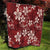 Plumeria Floral Tapa Pattern Oxblood Red Quilt