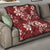 Plumeria Floral Tapa Pattern Oxblood Red Quilt