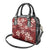 Plumeria Floral Tapa Pattern Oxblood Red Shoulder Handbag