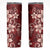 Plumeria Floral Tapa Pattern Oxblood Red Skinny Tumbler