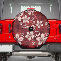 Plumeria Floral Tapa Pattern Oxblood Red Spare Tire Cover LT01 - Polynesian Pride