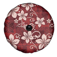 Plumeria Floral Tapa Pattern Oxblood Red Spare Tire Cover LT01 - Polynesian Pride