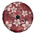 Plumeria Floral Tapa Pattern Oxblood Red Spare Tire Cover