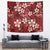 Plumeria Floral Tapa Pattern Oxblood Red Tapestry