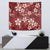 Plumeria Floral Tapa Pattern Oxblood Red Tapestry