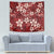 Plumeria Floral Tapa Pattern Oxblood Red Tapestry