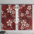 Plumeria Floral Tapa Pattern Oxblood Red Window Curtain