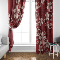 Plumeria Floral Tapa Pattern Oxblood Red Window Curtain LT01 - Polynesian Pride