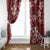 Plumeria Floral Tapa Pattern Oxblood Red Window Curtain