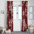 Plumeria Floral Tapa Pattern Oxblood Red Window Curtain