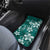 Plumeria Floral Tapa Pattern Crystal Teal Car Mats