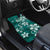 Plumeria Floral Tapa Pattern Crystal Teal Car Mats