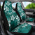 Plumeria Floral Tapa Pattern Crystal Teal Car Seat Cover