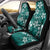 Plumeria Floral Tapa Pattern Crystal Teal Car Seat Cover