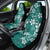 Plumeria Floral Tapa Pattern Crystal Teal Car Seat Cover