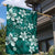 Plumeria Floral Tapa Pattern Crystal Teal Garden Flag