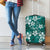 Plumeria Floral Tapa Pattern Crystal Teal Luggage Cover