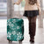 Plumeria Floral Tapa Pattern Crystal Teal Luggage Cover