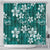 Plumeria Floral Tapa Pattern Crystal Teal Shower Curtain