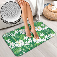 Green Hawaiian Hibiscus Monstera Bathroom Set Grunge Stylized LT01 - Polynesian Pride