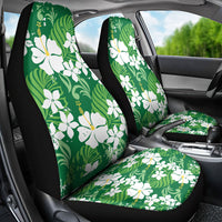 Green Hawaiian Hibiscus Monstera Car Seat Cover Grunge Stylized LT01 - Polynesian Pride