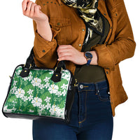 Green Hawaiian Hibiscus Monstera Shoulder Handbag Grunge Stylized LT01 - Polynesian Pride
