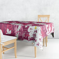 Pink Hawaiian Hibiscus Monstera Tablecloth Grunge Stylized LT01 - Polynesian Pride