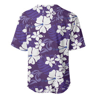Purple Hawaiian Hibiscus Monstera Baseball Jersey Grunge Stylized LT01 - Polynesian Pride