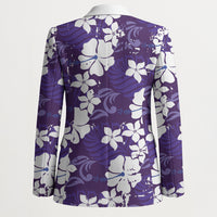 Purple Hawaiian Hibiscus Monstera Blazer Grunge Stylized LT01 - Polynesian Pride