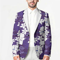 Purple Hawaiian Hibiscus Monstera Blazer Grunge Stylized LT01 - Polynesian Pride