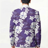Purple Hawaiian Hibiscus Monstera Blazer Grunge Stylized LT01 - Polynesian Pride