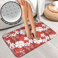 Red Hawaiian Hibiscus Monstera Bathroom Set Grunge Stylized LT01 - Polynesian Pride