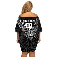 Custom New Zealand Silver Fern Rugby Off Shoulder Short Dress Aotearoa Champion 2023 World Cup LT01 - Polynesian Pride