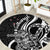 New Zealand Waitangi Day Round Carpet Aotearoa Te Tiriti O Waitangi Kiwi Black Version LT01 Black - Polynesian Pride