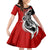 New Zealand Waitangi Day Family Matching Off Shoulder Short Dress and Hawaiian Shirt Aotearoa Te Tiriti O Waitangi Kiwi Red Version LT01 Daughter's Dress Red - Polynesian Pride