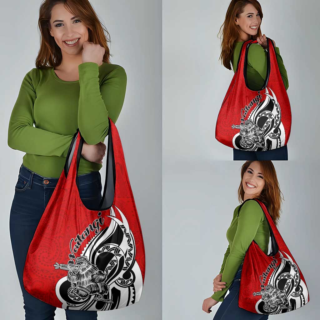 New Zealand Waitangi Day Grocery Bag Aotearoa Te Tiriti O Waitangi Kiwi Red Version LT01 - Polynesian Pride