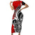 New Zealand Waitangi Day Short Sleeve Bodycon Dress Aotearoa Te Tiriti O Waitangi Kiwi Red Version LT01 Long Dress Red - Polynesian Pride