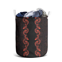 Hawaii Japan Koi Fish Red Laundry Basket Tapa Pattern LT01 - Polynesian Pride