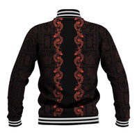 Hawaii Japan Koi Fish Red Baseball Jacket Tapa Pattern LT01 - Polynesian Pride