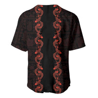 Hawaii Japan Koi Fish Red Baseball Jersey Tapa Pattern LT01 - Polynesian Pride