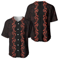 Hawaii Japan Koi Fish Red Baseball Jersey Tapa Pattern LT01 - Polynesian Pride