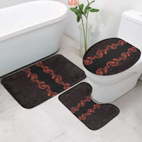 Hawaii Japan Koi Fish Red Bathroom Set Tapa Pattern - Polynesian Pride