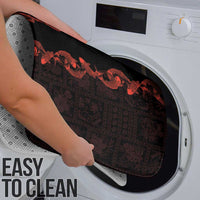 Hawaii Japan Koi Fish Red Bathroom Set Tapa Pattern - Polynesian Pride