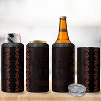 Hawaii Japan Koi Fish Red 4 in 1 Can Cooler Tumbler Tapa Pattern LT01 - Polynesian Pride