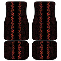 Hawaii Japan Koi Fish Red Car Mats Tapa Pattern - Polynesian Pride