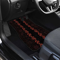 Hawaii Japan Koi Fish Red Car Mats Tapa Pattern - Polynesian Pride