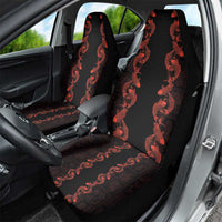 Hawaii Japan Koi Fish Red Car Seat Cover Tapa Pattern - Polynesian Pride