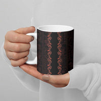 Hawaii Japan Koi Fish Red Ceramic Mug Tapa Pattern LT01 - Polynesian Pride