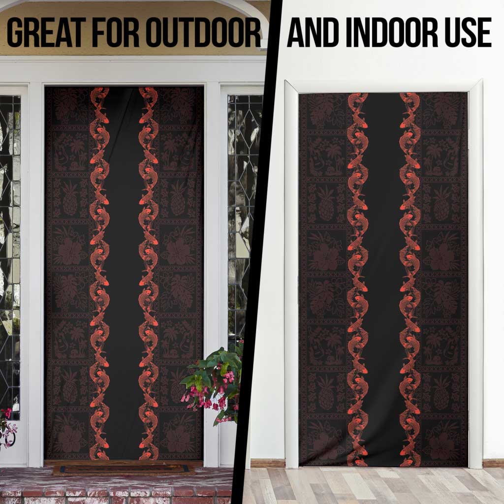 Hawaii Japan Koi Fish Red Door Cover Tapa Pattern LT01 - Polynesian Pride