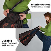 Hawaii Japan Koi Fish Red Grocery Bag Tapa Pattern - Polynesian Pride